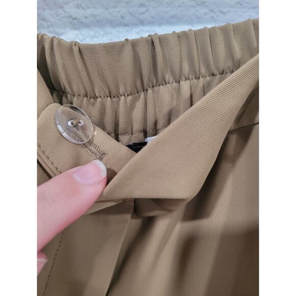 Women's Solid Wide Leg Khaki Pants Loose Long Trousers size Large #5 - Picture 4 of 5